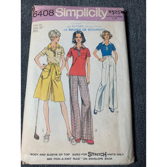 Simplicity Misses Shirt skirt Pants Sewing Pattern sz 14 6408 - uncut - Picture 4 of 10